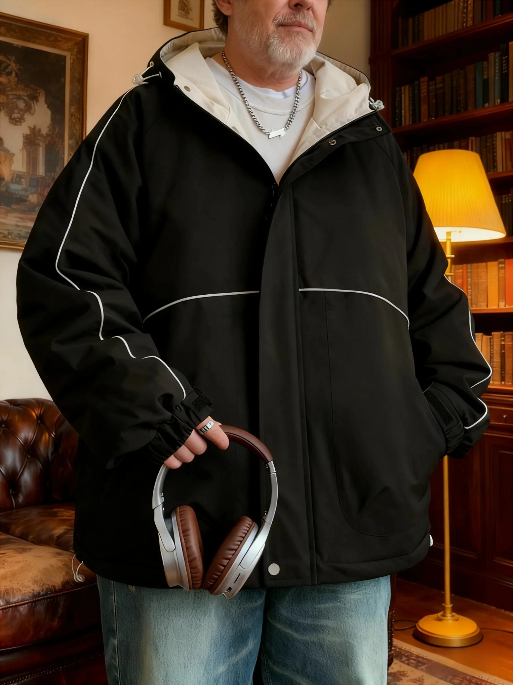 

Men's Big & Tall Insulated Hooded Jacket - Heavyweight Winter Coat with Extended Sizes for Maximum Comfort (Relaxed Fit Design)