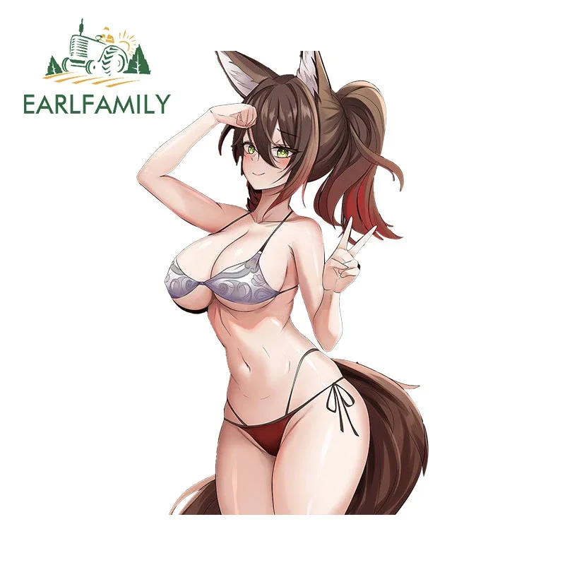 

EARLFAMILY 13cm X 12.9cm for Honkai Tingyun Sexy Car Stickers Sunscreen Occlusion Scratch Decals Creative Windows Car Goods
