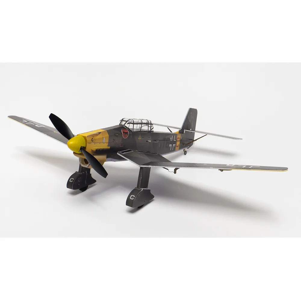 Ju-87 Stuka Bom DIY RC Kit w/Gyro Transmitter & Retractable Gear, Aerobatic Model Building for Teens Adults - STEM Gift Project