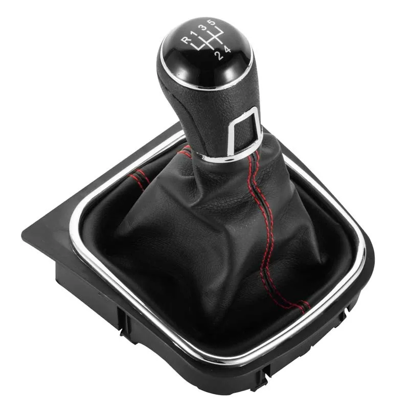 

AADD-5 / 6 Speed Gear Shift Knob Lever & Boot Gaitor Black Leather Set For VW Golf 5 6 Jetta V VI Scirocco
