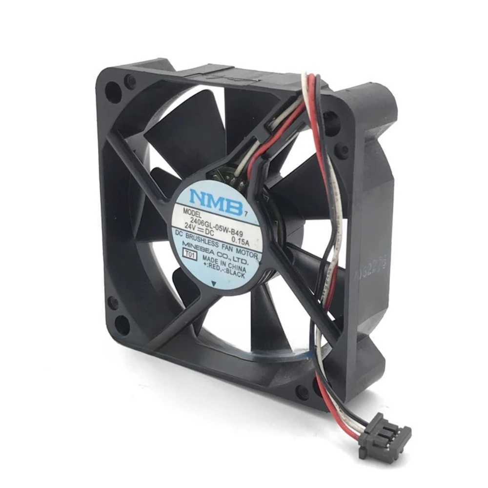 2406GL-05W-B49 Server Fan for NMB High Air Flow Axial Double Ball CPU Frequency Converter Cooling Fan 24V 0.15A 6CM 6015