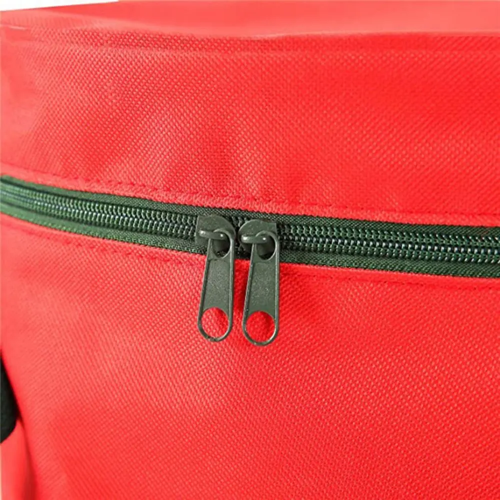 Red Christmas String Lights Storage Bag Round Large Capacity Christmas Storage Bag Waterproof with Handle Christmas Light Bag