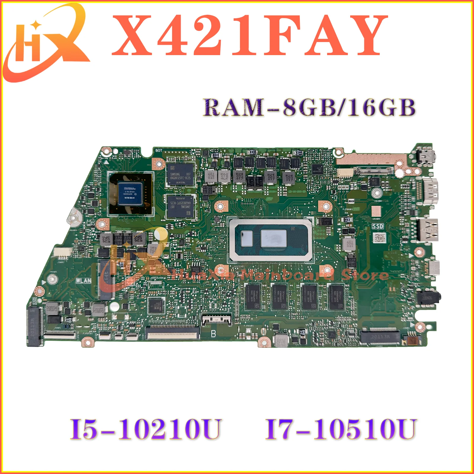 X421FAY Mainboard For Asus VivoBook X421FL X421FQY X421FA Laptop Motherboard With I5-10210U I7-10510U CPU 8GB/16GB RAM V2G