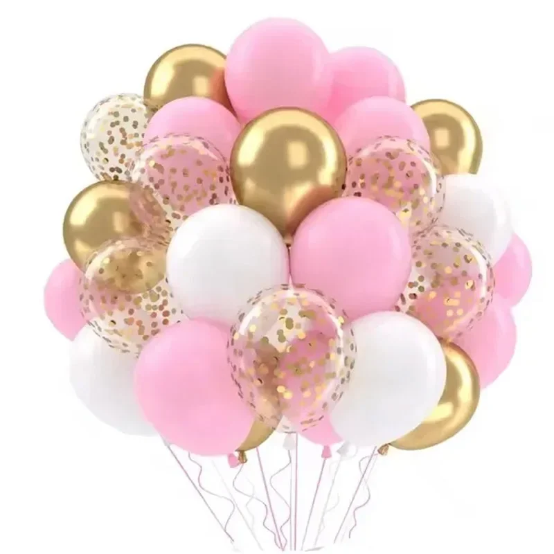50pcs Chrome Latex Balloon White Pink Blue Helium Ball Wedding Adult Birthday Party Decoration Baby Shower Globosgift - view 2