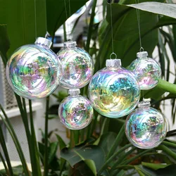 Eco-Friendly PVC Material 6/8/10/12cm Christmas Ball Ornament Xmas Tree Decoration Hanging Pendant Transparent Laser Dazzle Ball