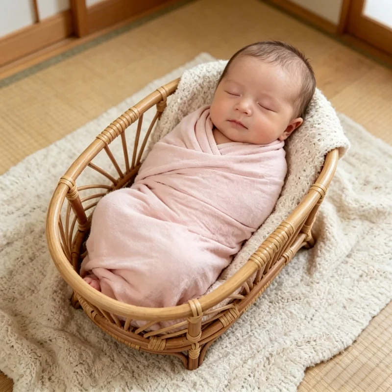 Cesta de Mimbre Retro para Fotografía de Recién Nacidos, Cama para Posar Bebés, Accesorios y Suministros para Sesiones de Fotos de Bebés