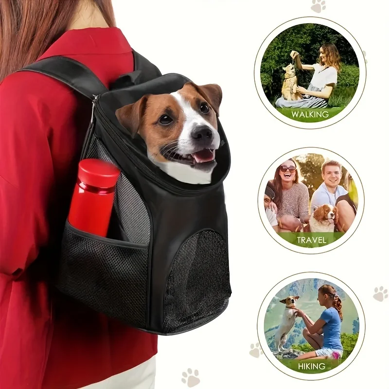 Portable Mesh Dog Bag Breathable Dog Backpack Foldable Large Capacity Dog Bag,Large capacity breathable dog outdoor backpack