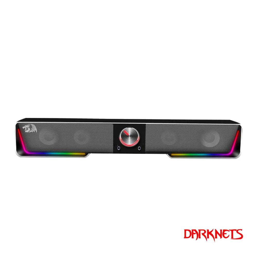 REDRAGON GS570 Darknets Altavoces inalámbricos Bluetooth aux 3,5 con sonido envolvente RGB, barra de sonido en columna para ordenador, PC, portátil