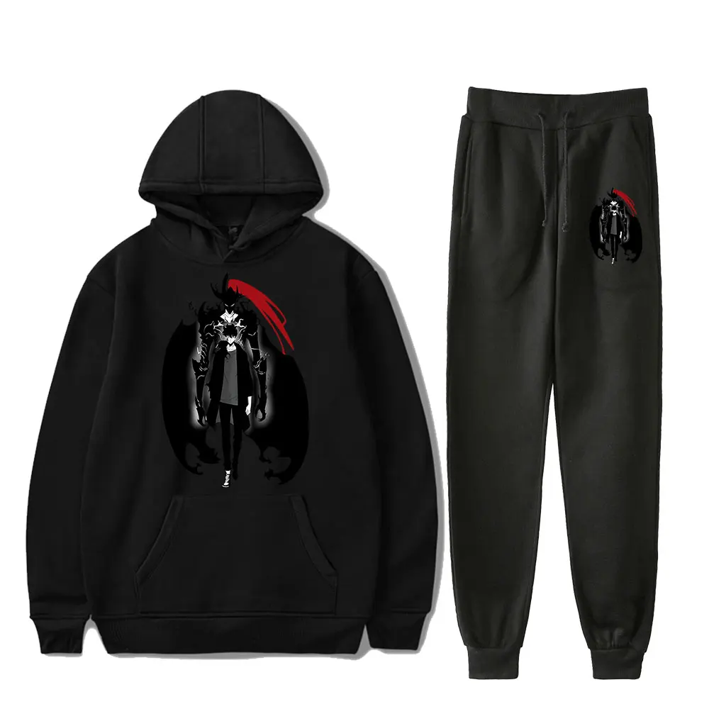 Solo Leveling Vintage 90s HOODIE Merch Hoodies Set Men Women Hoodies Pants Two-Piece Suit PULLOVER