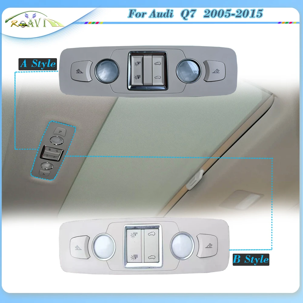 

Roavia For Audi Q7 2005-2015 Sunroof Switch Control Rear Ceiling Lamps Reading Light Interior Lamp