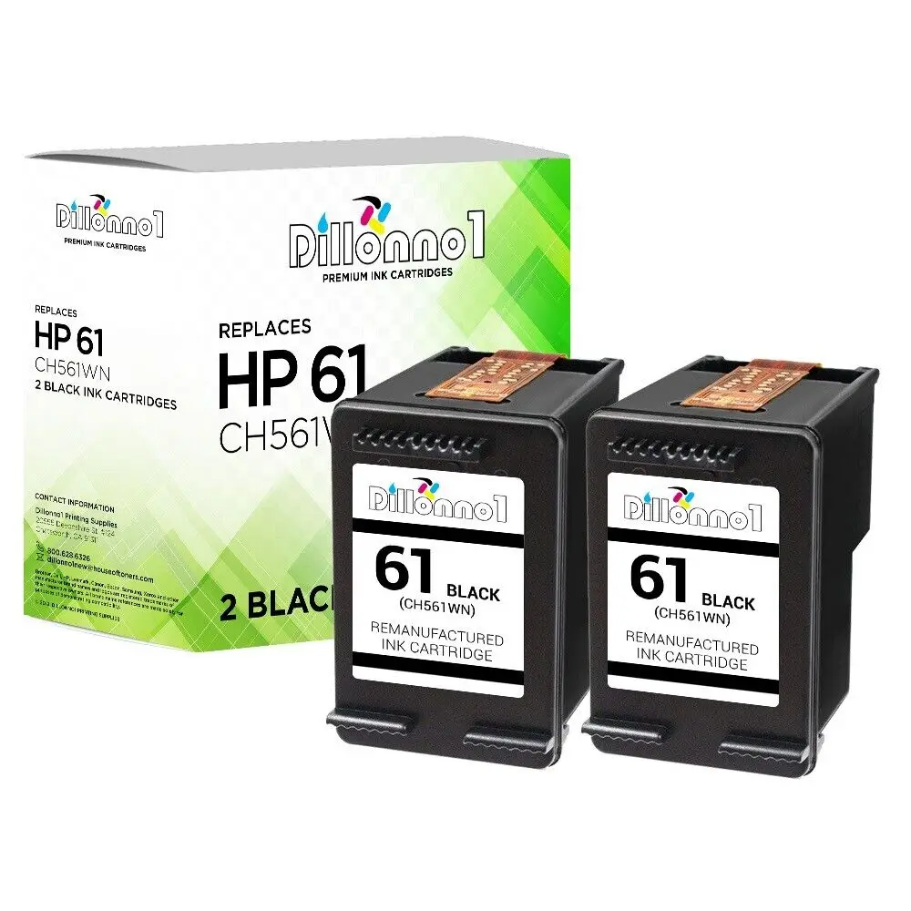 2pk HP 61 검정 잉크 카트리지 CH561WN, Deskjet 1000 1050 1051 2050 용