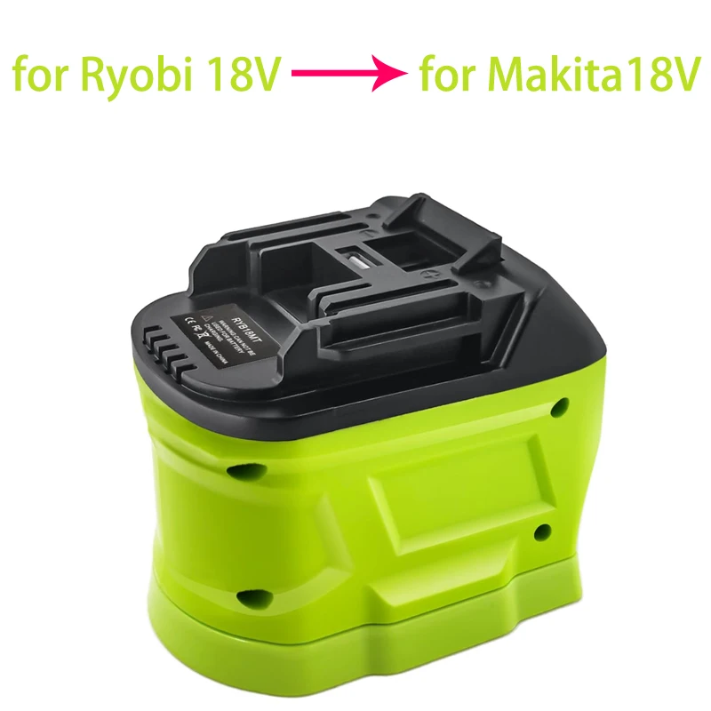 For Ryobi 18V Li-ion BatteryP102  P192 Converter Adapter, Converts to for Makita 18V Li-ion Battery Cordless Power Tool Drill