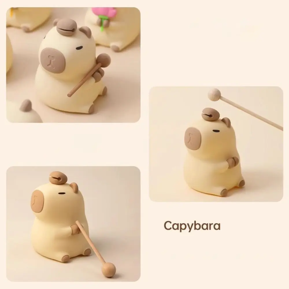 Soft Light Capybara Night Light Eye Protection 7 Colors Sleeping Lamp Pat Dimming Silica Gel Touch Control Nightlight Desktop