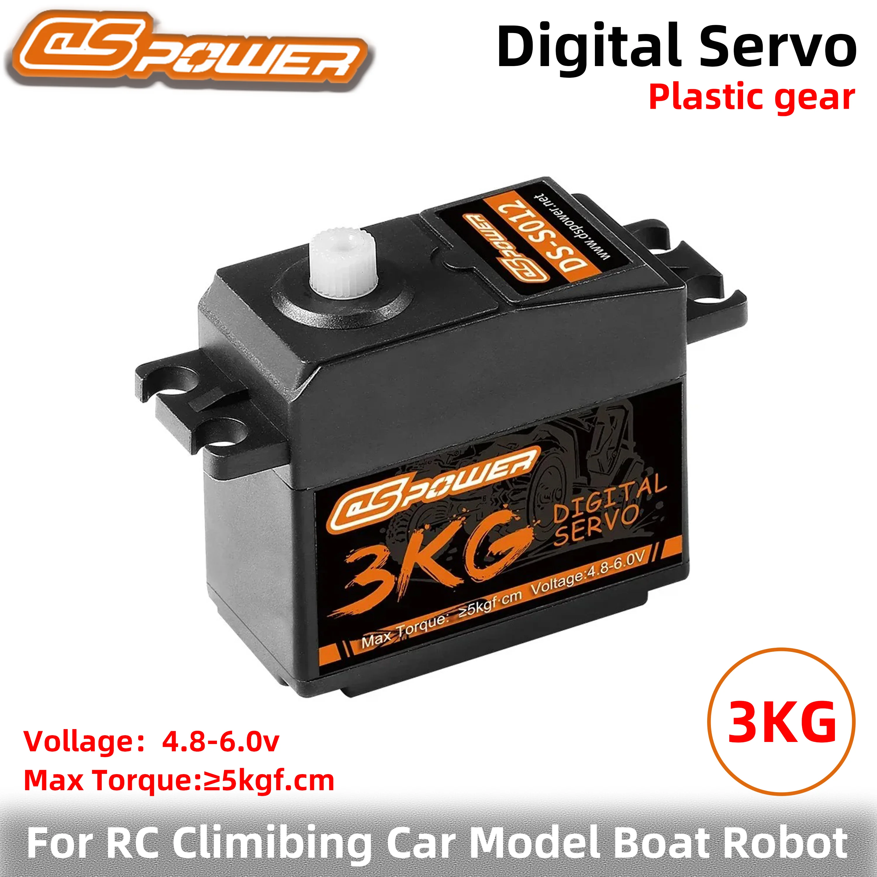 

DSpower 3KG High Precision Waterproof Micro Digital Servo Plastic Gear Core Motor for RC Car Plane Drone Helicopter Boat Robot