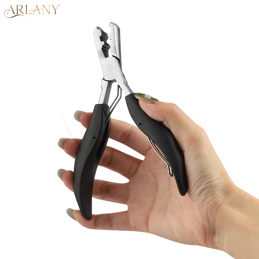 ARLANY Flat Shape Keratin Fusion Bond Crusher Pliers for Pre-bonded Hair Extension Steel Hair Extension Application Pliers