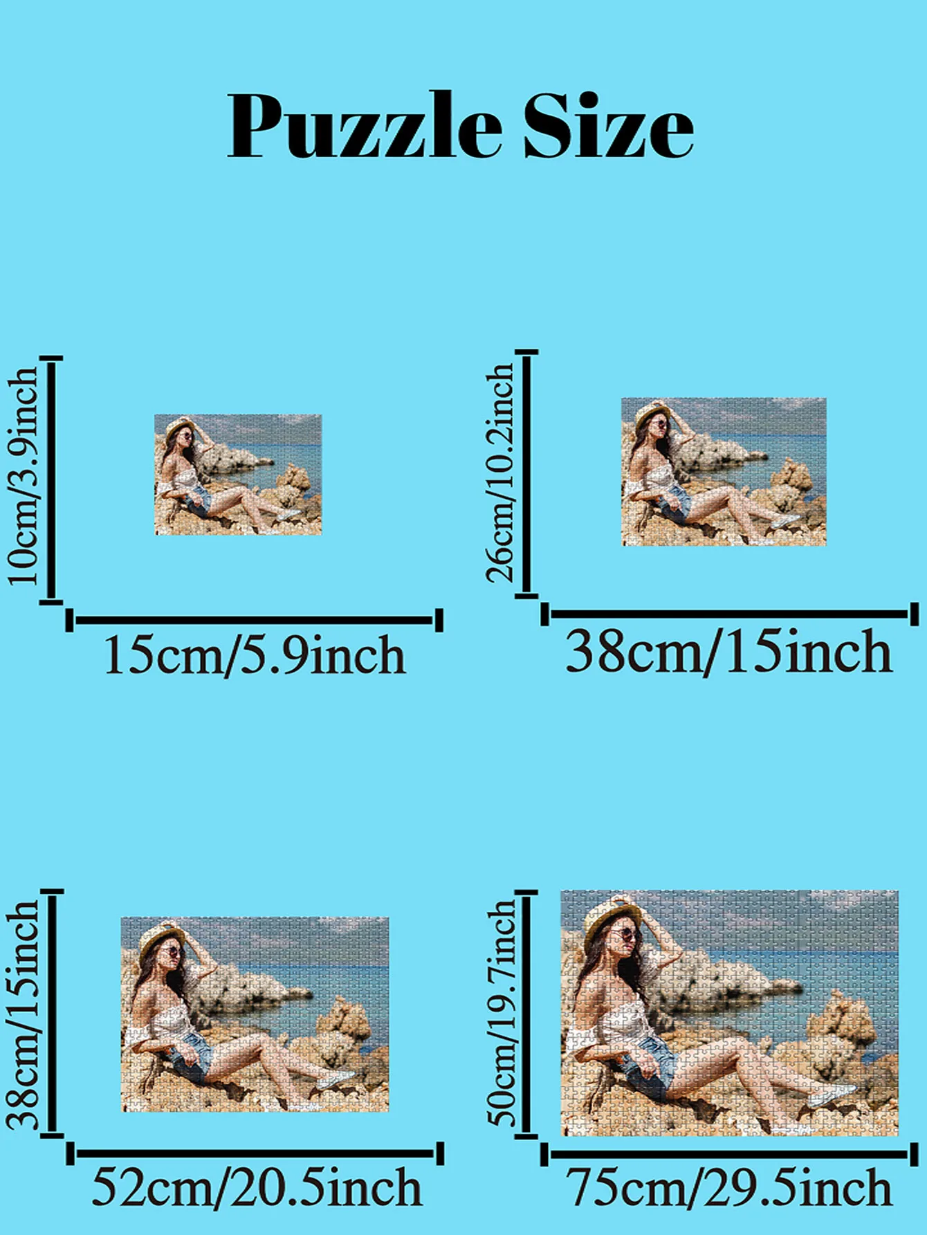 35/300/500/1000pcs Personalized Custom Photo Puzzle Custom DIY Personalised Photo Puzzles Taken By The Seaside Souvenir