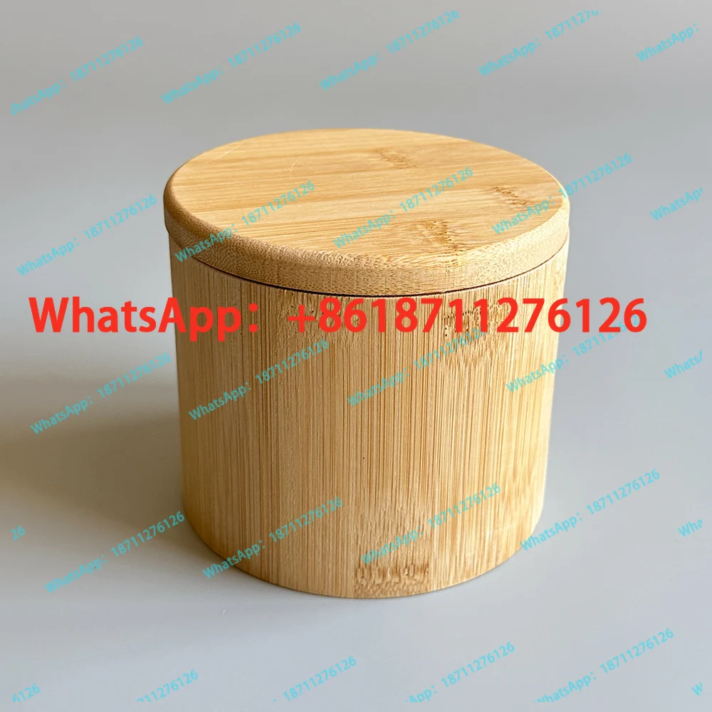 Natural bamboo wooden barrel large-capacity storage box with lid, multi-functional storage box, tea can