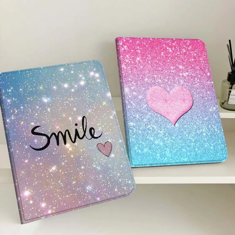 

Luminous Sparkling Love Heart For Apple iPad Pro Air 13 2 7th 6th 2025 M2 M3 M4 M512.9 13 inch Foldable Tablet Case Gift