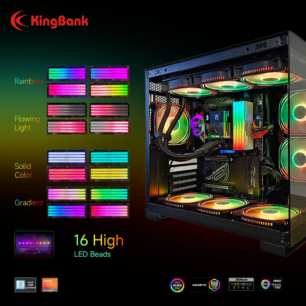 KingBank DDR5 6000MHz 24GB RGB RAM Kit CL28