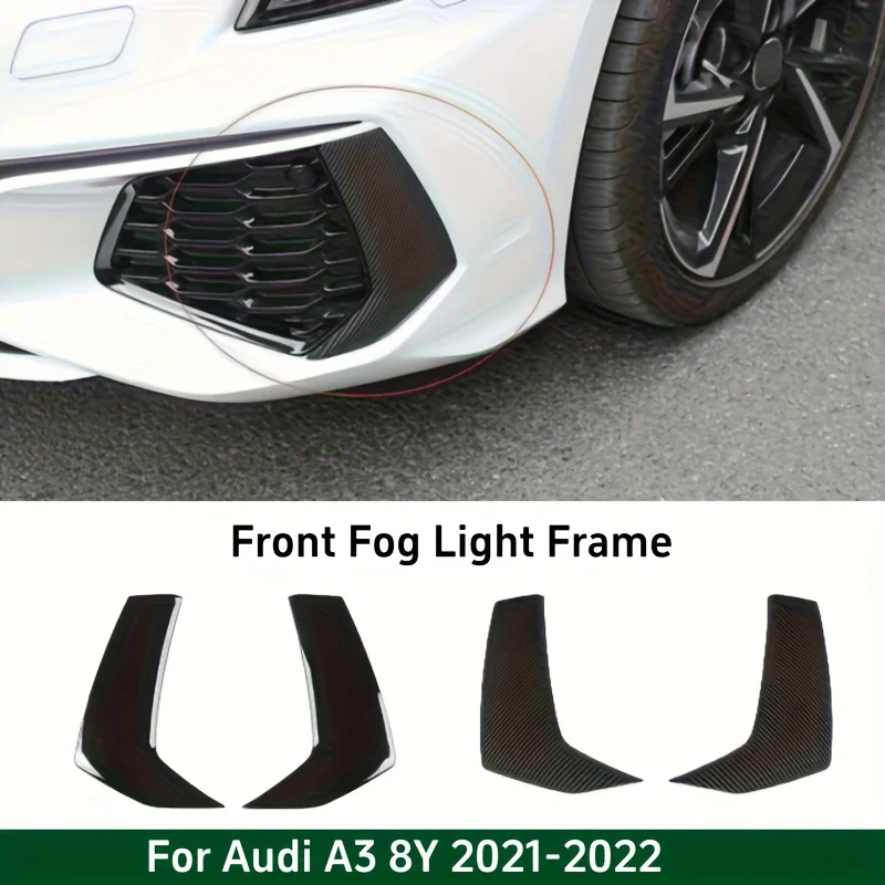 

For Audi A3 8Y 2021-2022 Car Front Rear Fog Light Frame Decor Sticker Auto Body Fog Lamp Cover Trim Exterior Accessories
