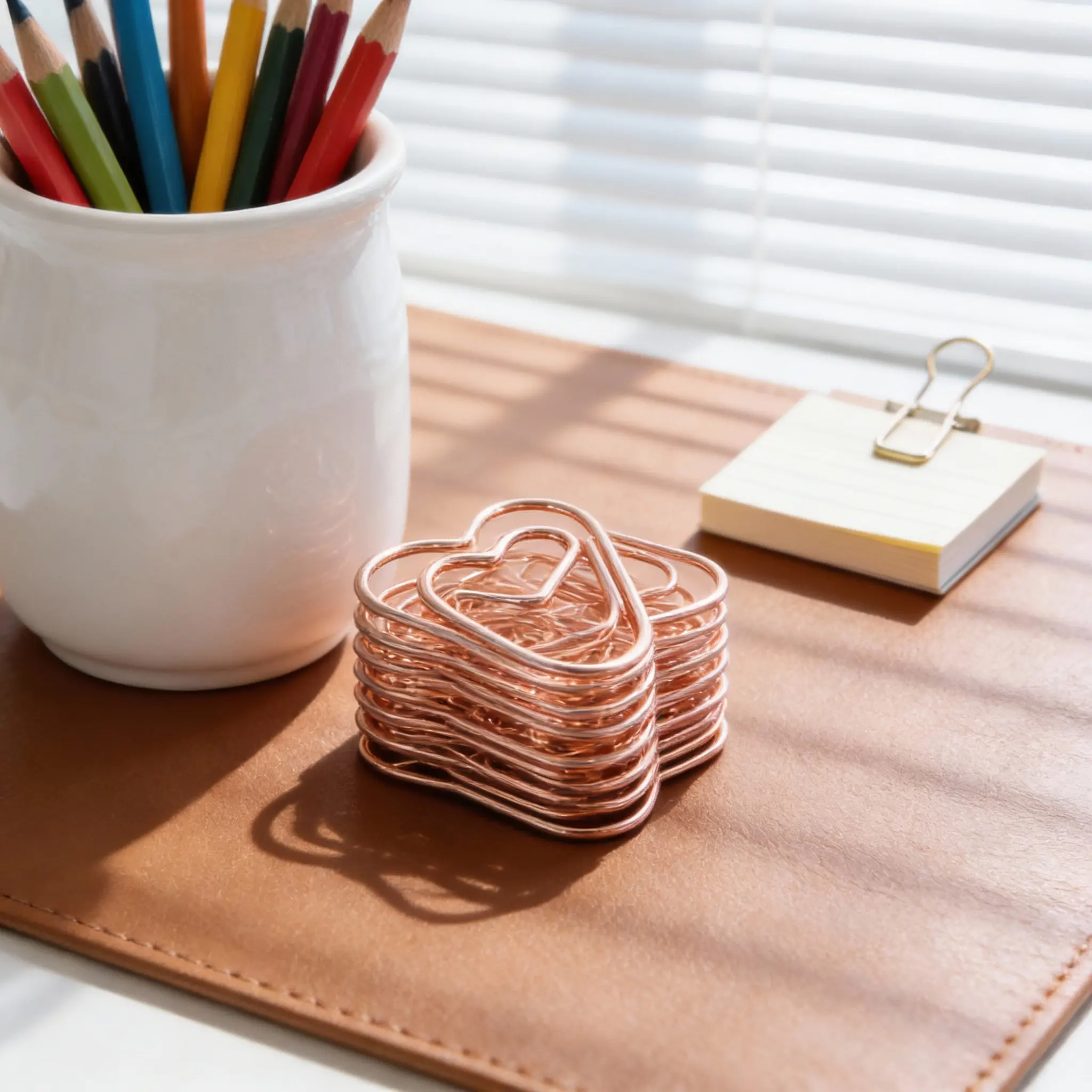 100Pcs Fine Workmanship Mini Heart Metal Clips Versatile Document Holders for Office School Daily Life DIY Photo Albums Cards