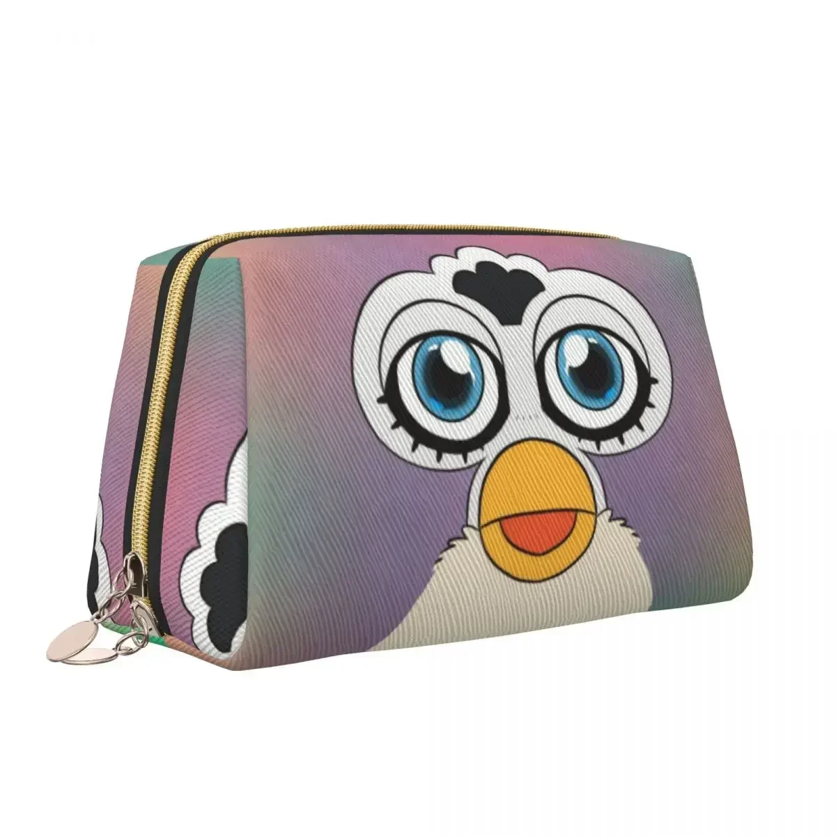 Neceser de viaje con dibujos de animales, Robot Furbys, organizador de cosméticos de maquillaje portátil, caja de Kit Dopp de almacenamiento de belleza para mujer