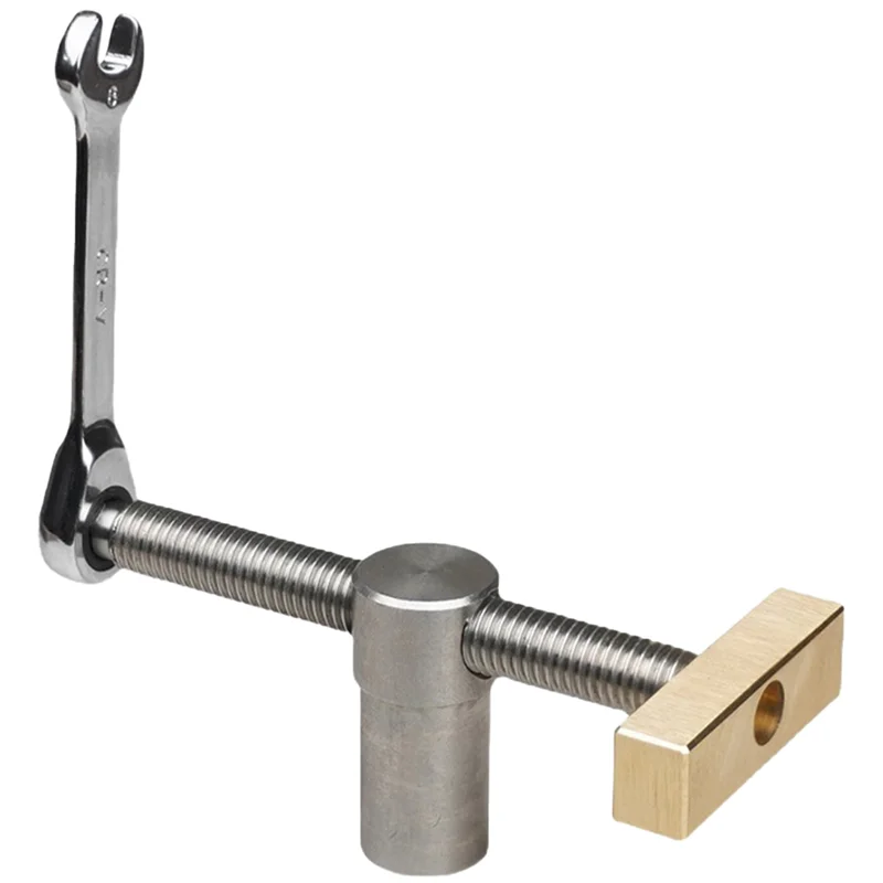 CMHI-Woodworking Desktop Vise Tenon Head Brass Baffle Desktop Ratchet Locking Stainless Steel Desktop Fixture 20Mm Table Card