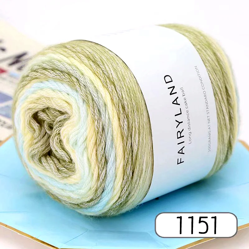 1Pc 100G Gradiënt Regenbooggaren, Geschikt Voor Diy Haak En Gebreide Warme Truien, Sjaals, Hoeden, Sjaals, Sjaals, Enz