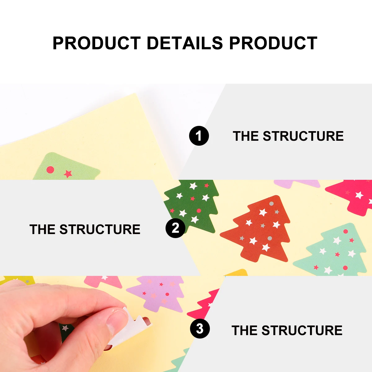 

Christmas Tree Star Sticker Colorful Stickers Packing Supplies for Decor Shape Macaron Sealing Label