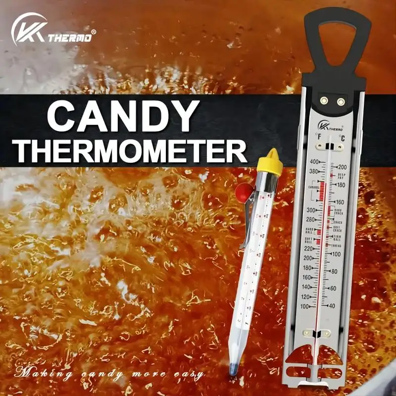 Instant Read Candy Thermometer - 3 Display Modes, Stainless Steel, Perfect For Baking, Candle Making & Cooking