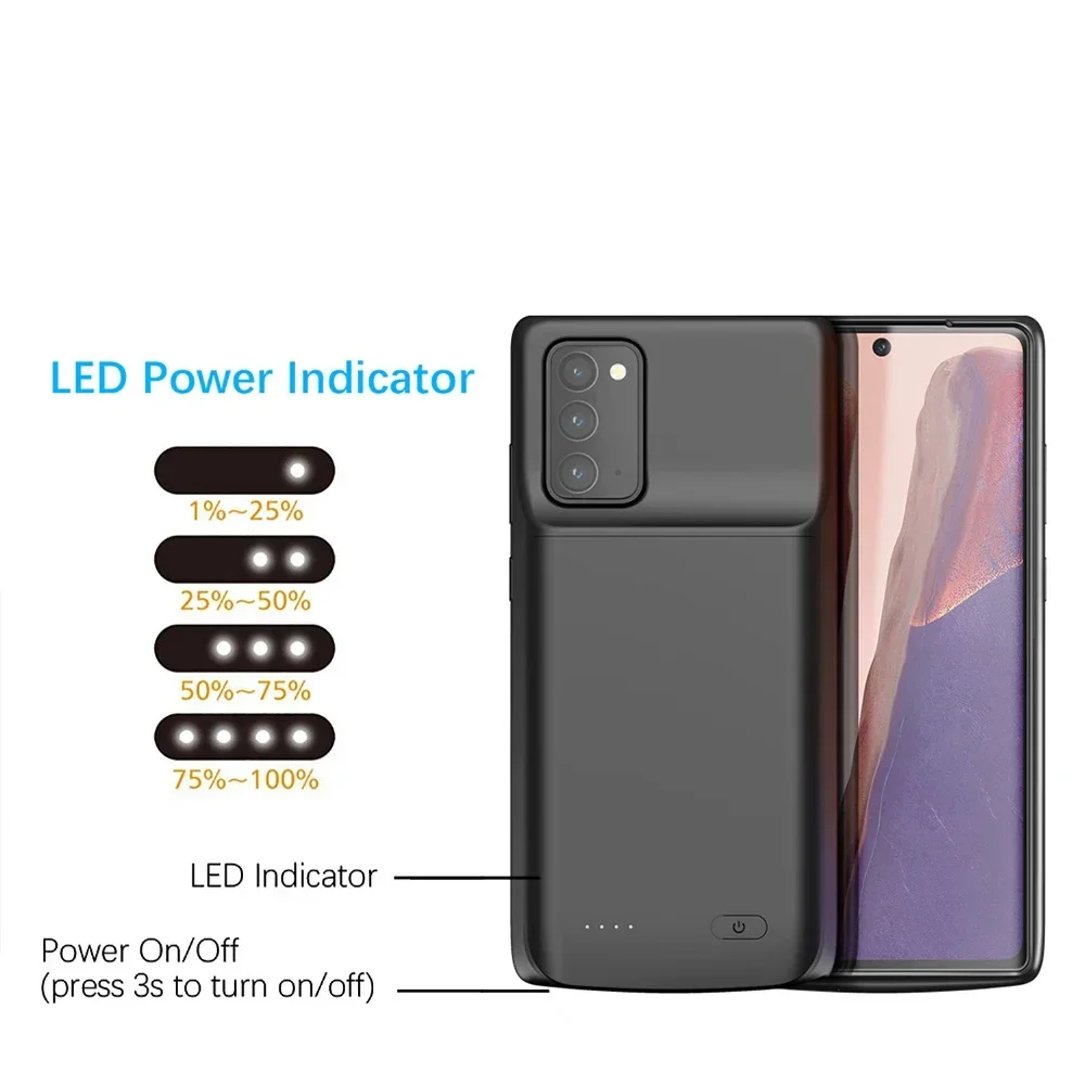 Power Case for Samsung Galaxy Note 20 Ultra Battery Charger Case Galaxy S9 Note 10 Plus S8 Note 9 Power Bank Capa