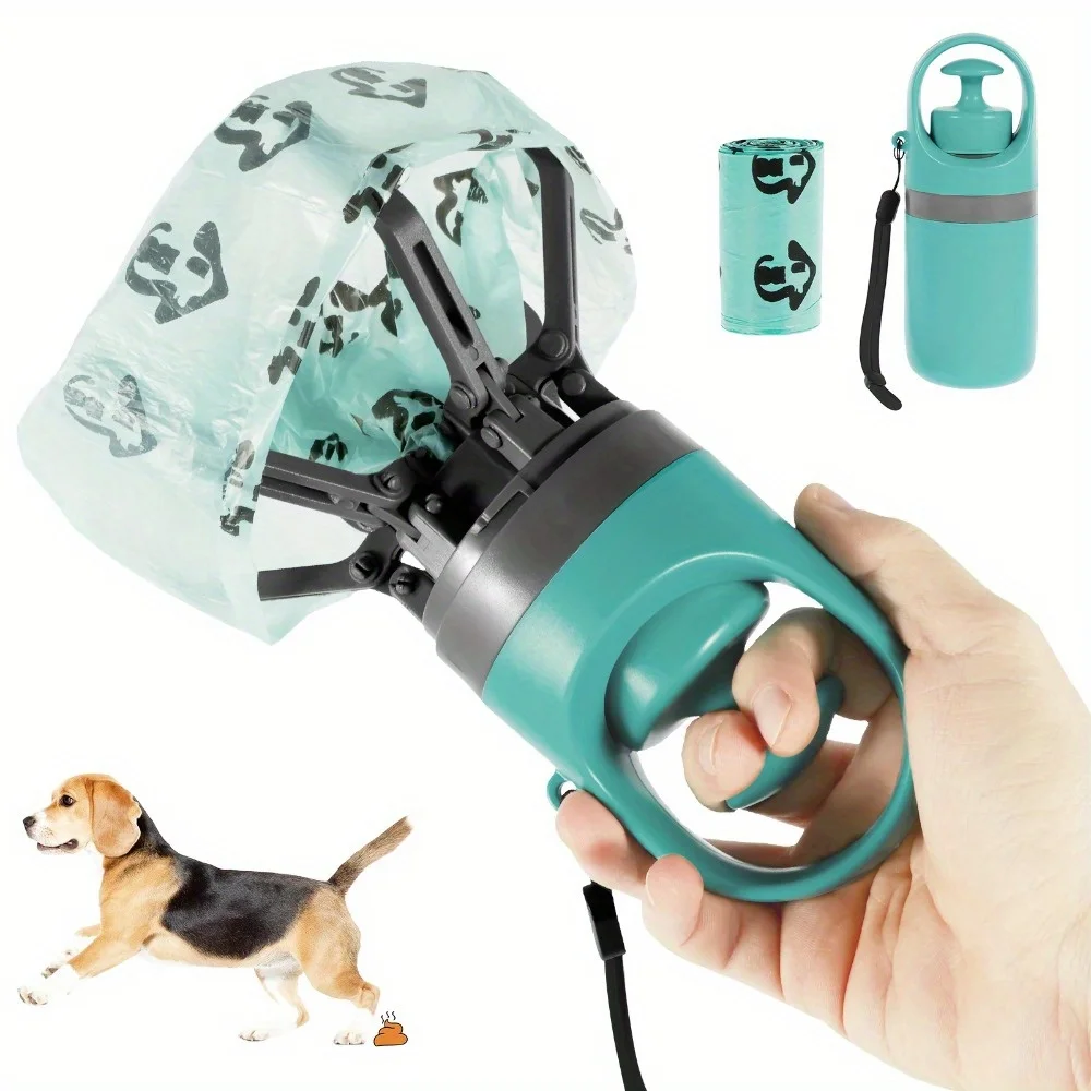 Kit portátil de limpieza de residuos de mascotas, bolsas de aseo para perros con recogedor de excrementos de 6 garras, esencial para viajes al aire libre para propietarios de perros