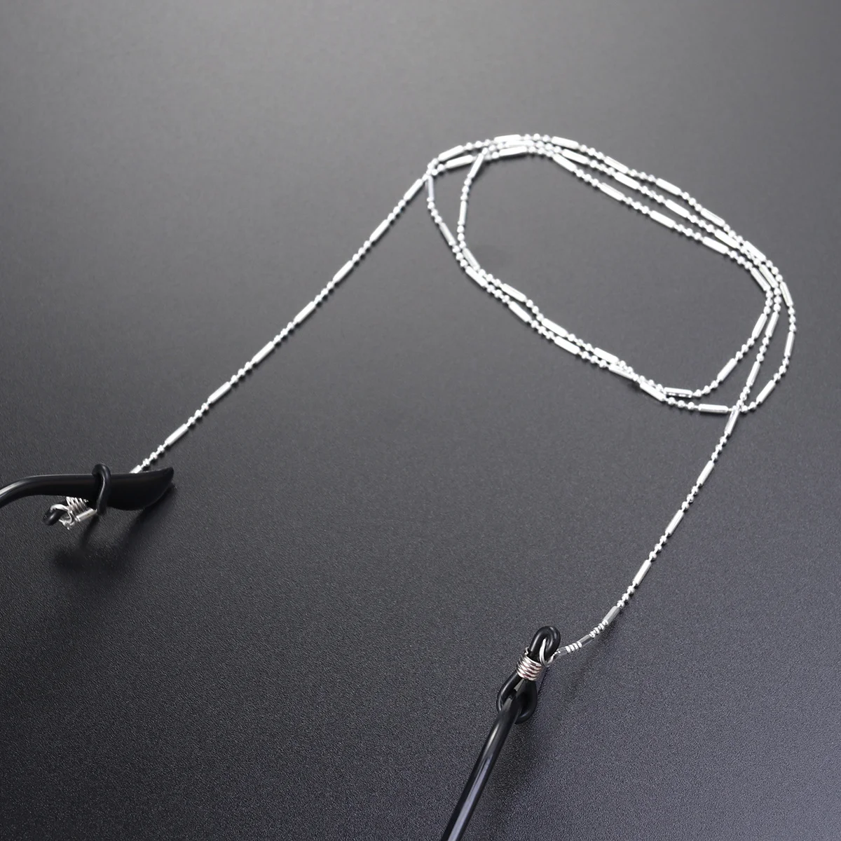 1 قطعة حزام نظارات العين الخيزران شكل مشترك سلسلة معدنية فضية النظارات الرقبة الحبل سلسلة النظارات الشمسية حامل نظارات دائم