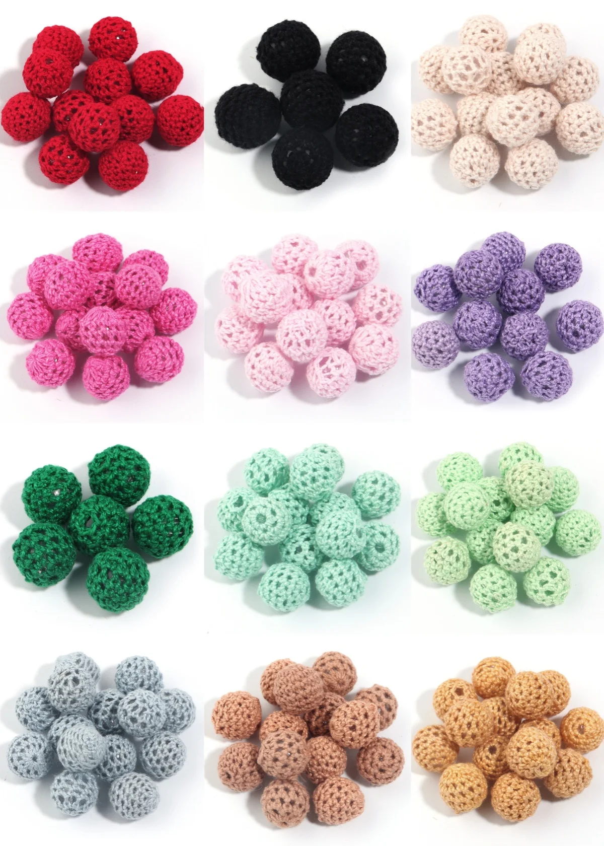 10-20 stücke Stricken Wolle Oberfläche Acryl Ball Perlen Plüsch Runde Acryl Perlen Lose Perlen Für Schmuck Machen DIY Halskette schlüsselbund