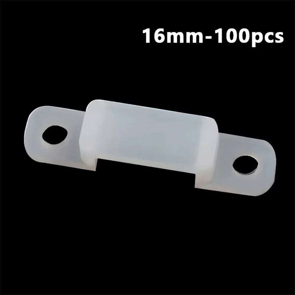 

100 шт., силиконовые зажимы для фиксации светодиодной ленты, 8/10/12/16 мм, без затенения, пряжка для световой ленты, фиксирующий зажим для светодиодной неоновой трубки, установка светодиодного светильника