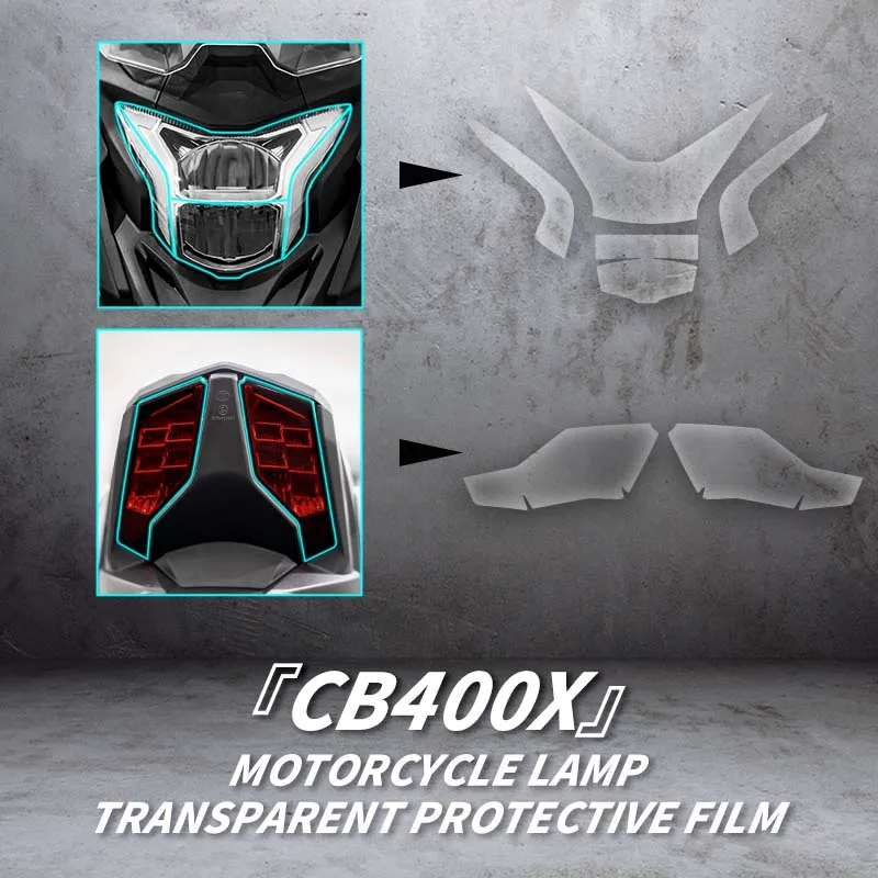 

For HONDA CB400X Motorcycle Lamp Accessories Transparent Protective Film Bike Headlight And Taillight Refit Stickers Decal