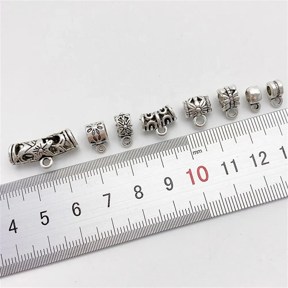 

Retro Tibetan Silver Alloy Tee Connection Bucket Beads Loose Beads DIY Bracelet Necklace Jewelry Material Accessories