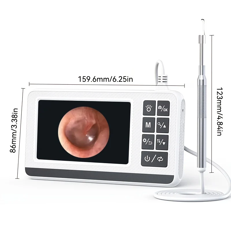 4.3-Inch Screen Visual Otoscope, 3.9mm Lens, Rechargeable Battery Powered, Adult And Child Photography And Video Endoscope