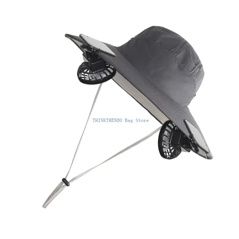

340D Family Oriented Sun Hat Detachable Refrigerating Fan USB Solar Charging Long Permanent Battery Five hundred Infants Adults