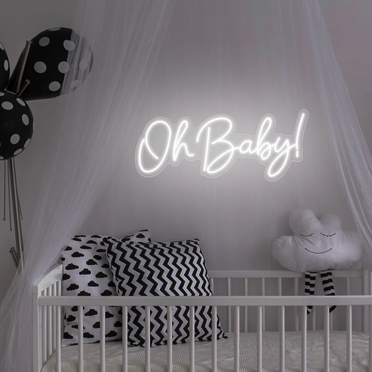 Imagem -04 - Iluminação de Néon Personalizada para Decoração oh Baby Luz da Atmosfera Fundo do Casamento Quarto das Crianças Presente