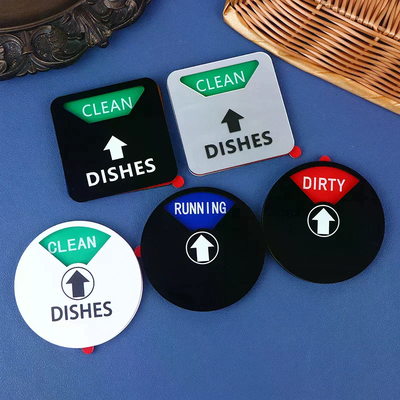 Sign Dishwasher Clean Magnet Dirty Indicator Washer Dish Kitchen Stickers Necessities Cleaning Dishes Machine