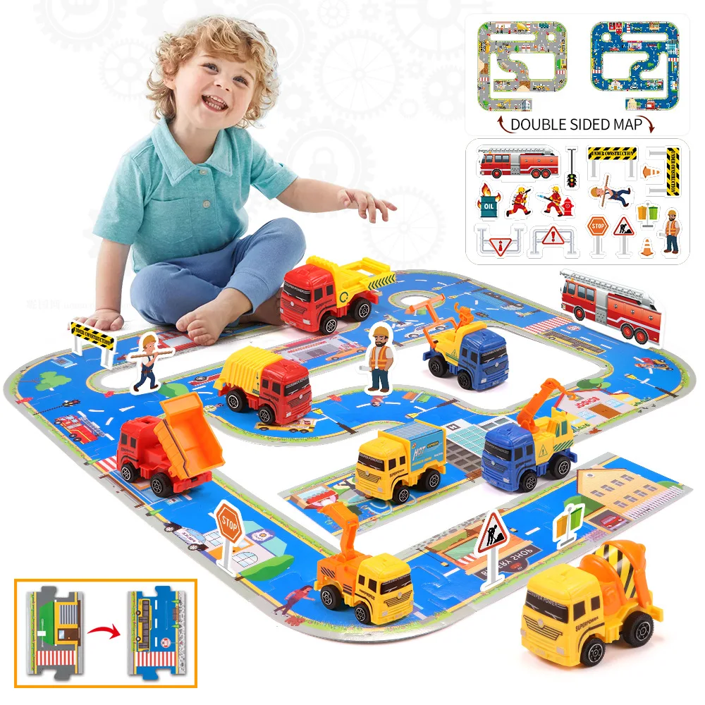 Children Puzzle Electric Track Toy Car DIY Rail Engineering Vehicle Children Educational toy Set Christmas Gift Toy for Boy Girl