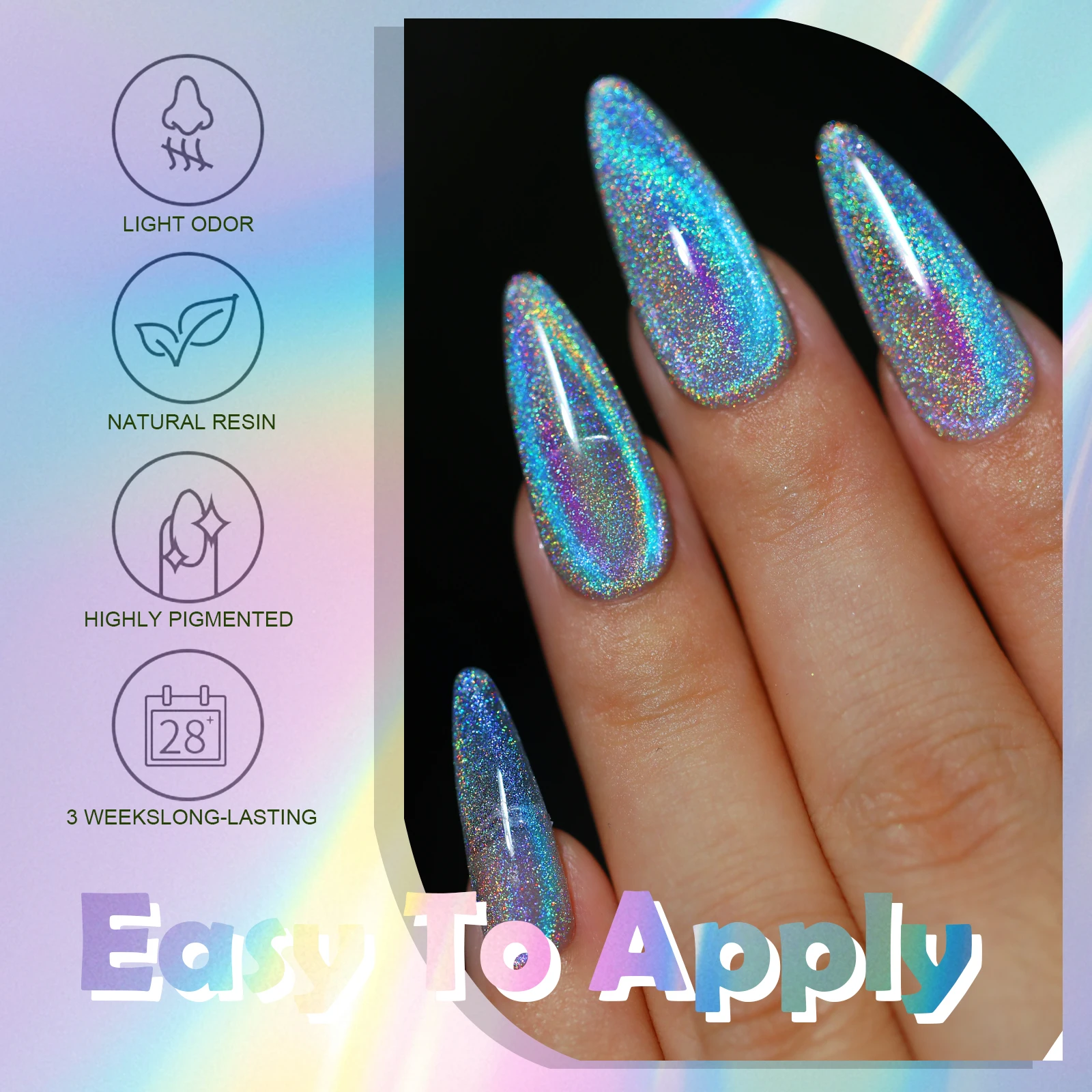 15ml Rainbow Cat Eye Magnetic Gel Nail Polish Colorful Laser Sparkling UV LED Semi Permanent Gel Can Be Use On Any Color Gel