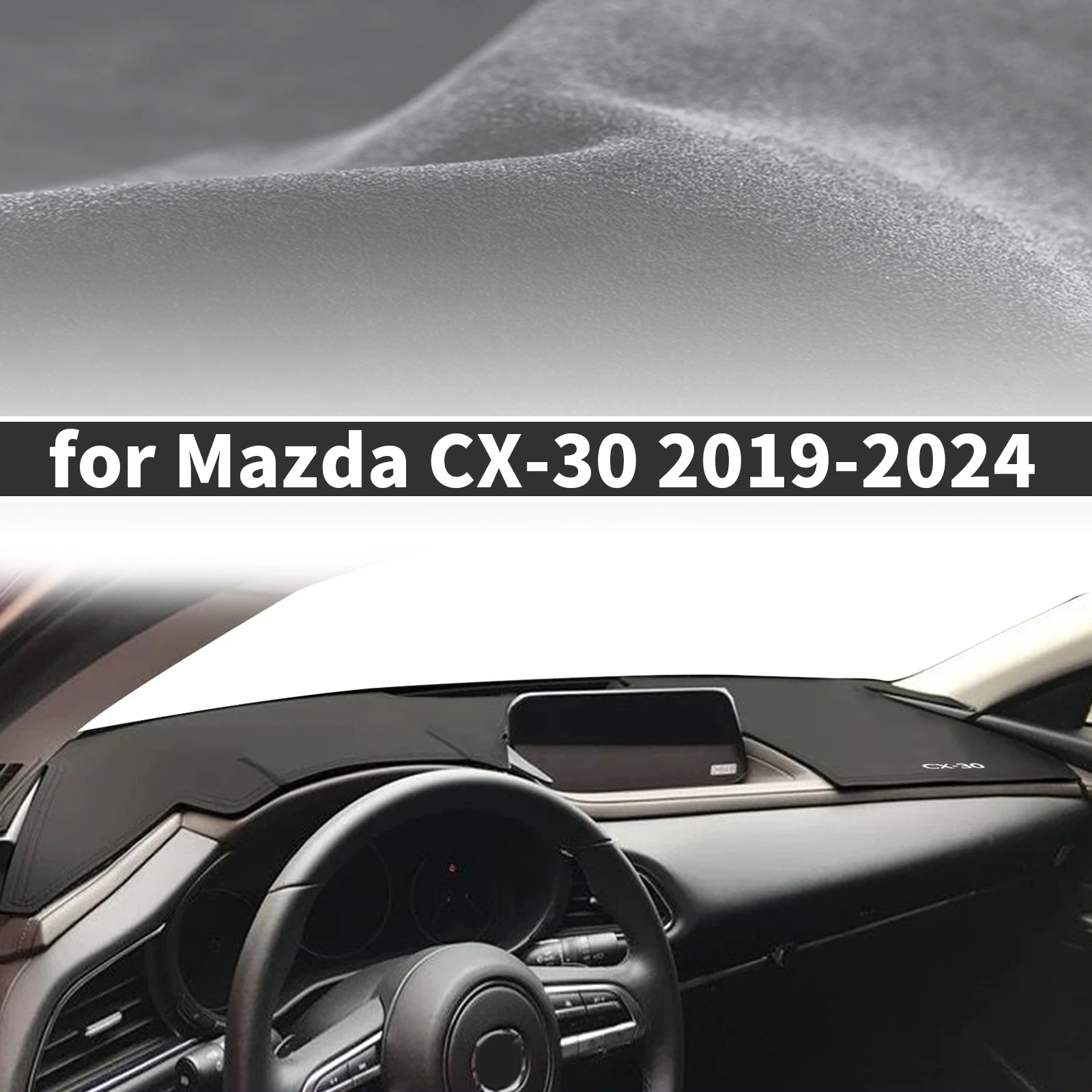 

fit for Mazda CX-30 CX30 2024 2023 2022-2019 LOGO Car Accessories Dashmat Dashboard Cover Pad Protective Carpet DashMat Sunshade