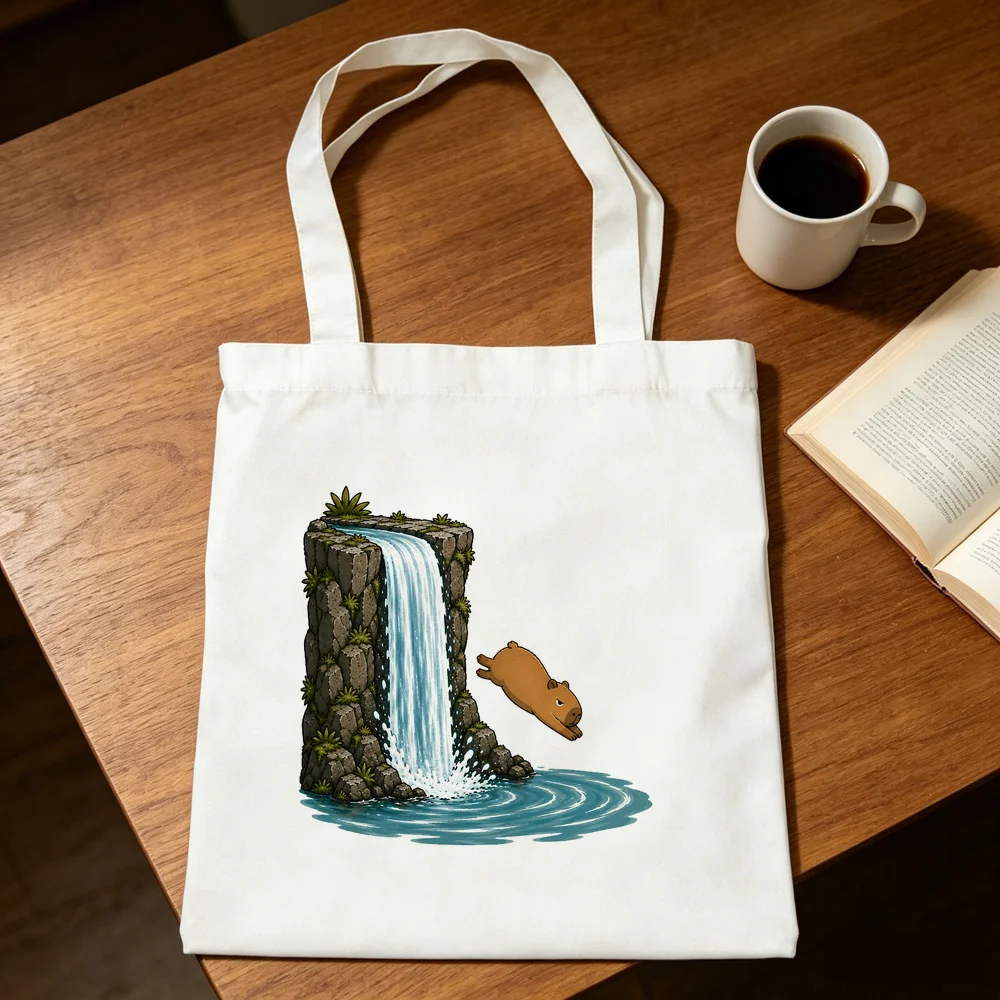 Capybara tote bag shopper torba na zakupy personnalisable reusable grocery femme