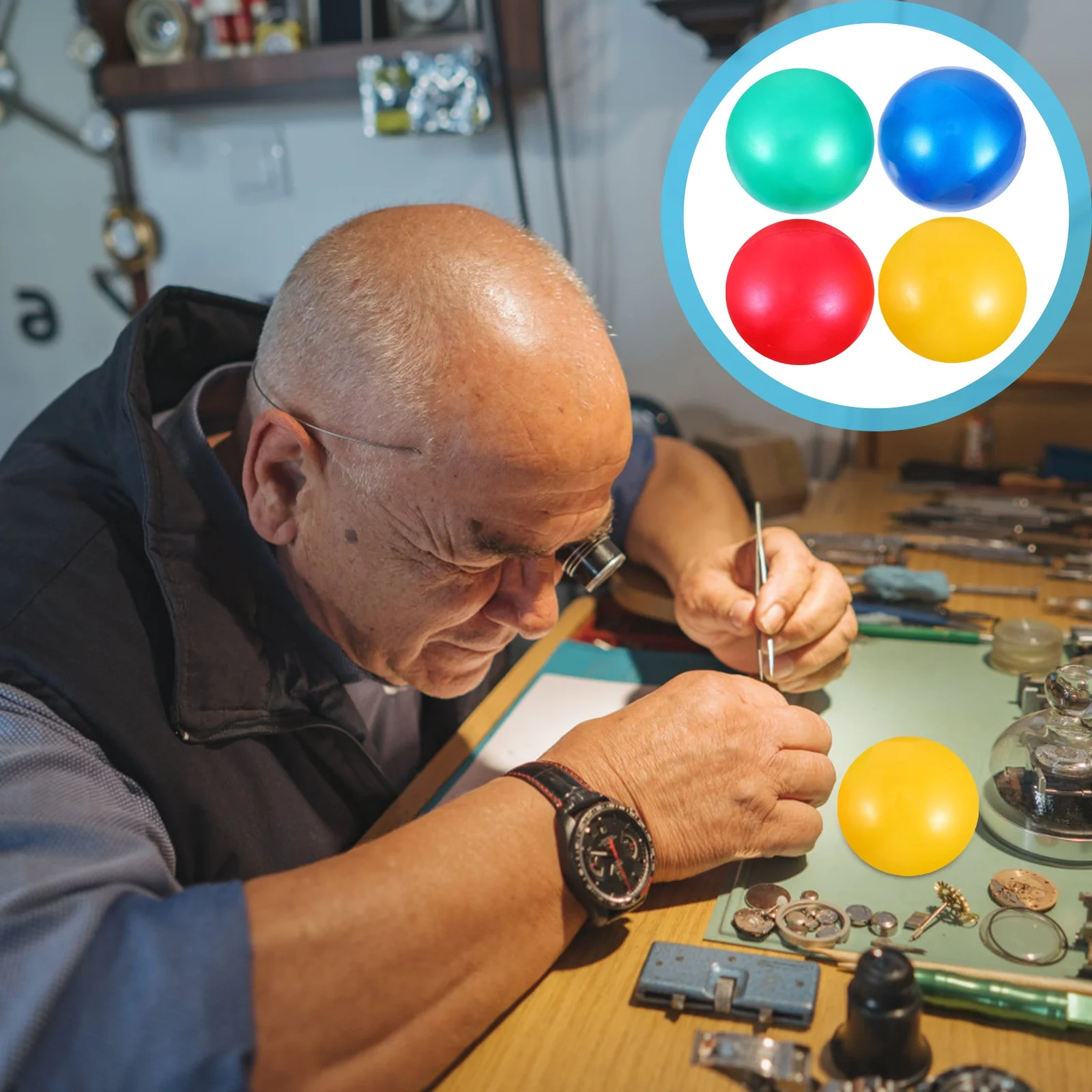 

4 pcs Rubber Friction Balls Watch Case Openers Screwing Type For Back Cover Removal Repair Tool Watch Case Opening Balls