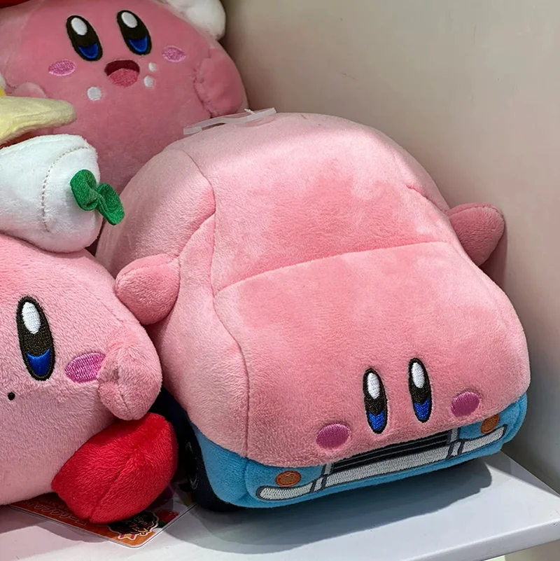 2025 Game Star Kirby Car Plush Doll Toy Cartoon Anime Figure Kirby With Pull Ring Soft Stuffed Plushie Room Decoration Kids Gift