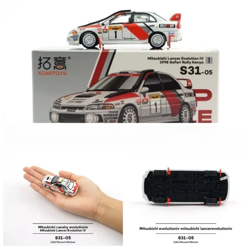 Xcartoys POP RACE 1:64 Lancer Evolution IV-1998 Monte Carlo Rally NO.2 Die-Cast Car Model Miniature Gifts