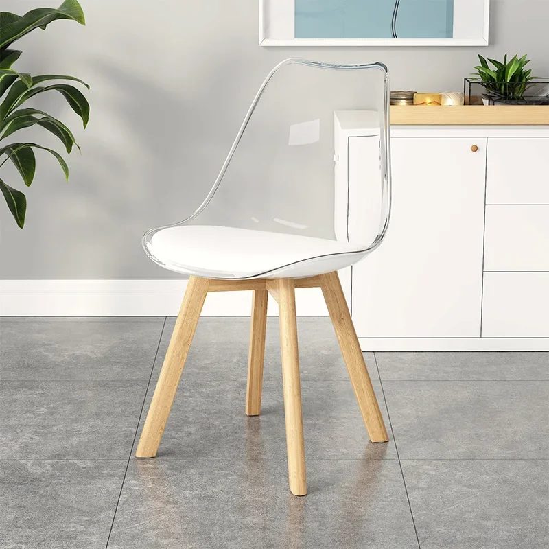 Nordic Plastic Dining Chairs Household Thickened Acrylic Backrest Endorsement Table Stool Simple and Transparent Leisure Chair