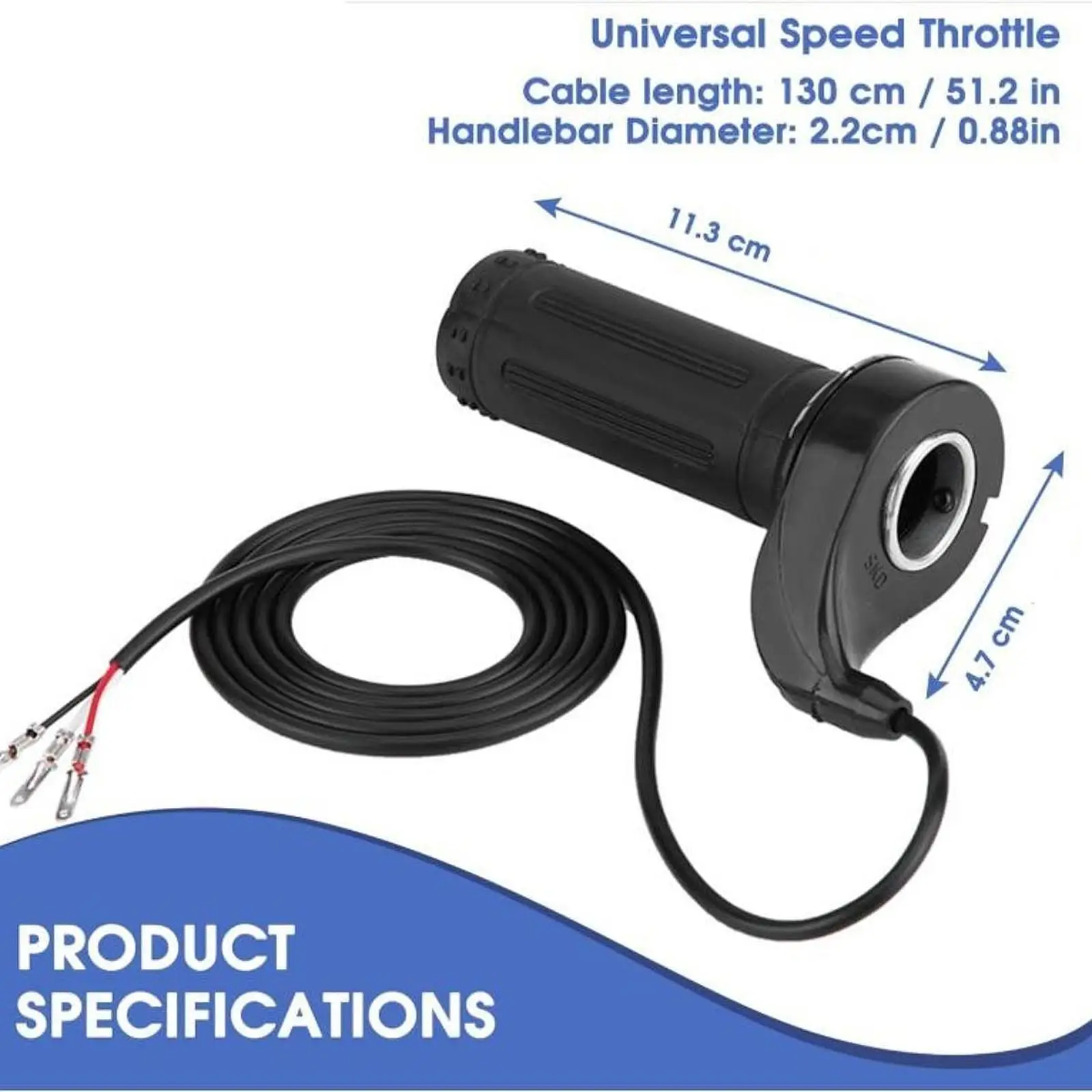Accelerator Handlebar Throttle Grip Anti Slip Matte Finish Universal 22mm Electric Bike Throttle for Scooter Mini Bike and Moped